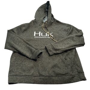 Huk Mens Green Long Sleeve Pullover Hooded Sweatshirt Size Large
